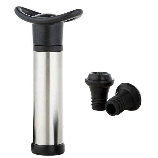 Wine Stopper with 2 Vacuum Stoppers – Black
