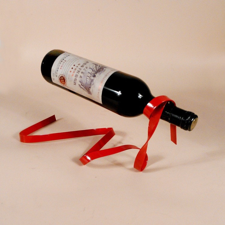 Magic Suspended Ribbon Wine Rack Suspension Wine Stand Novelty Iron Rack Bottle Holder Stand Bar Wedding Whiskey Stone Silk Rope